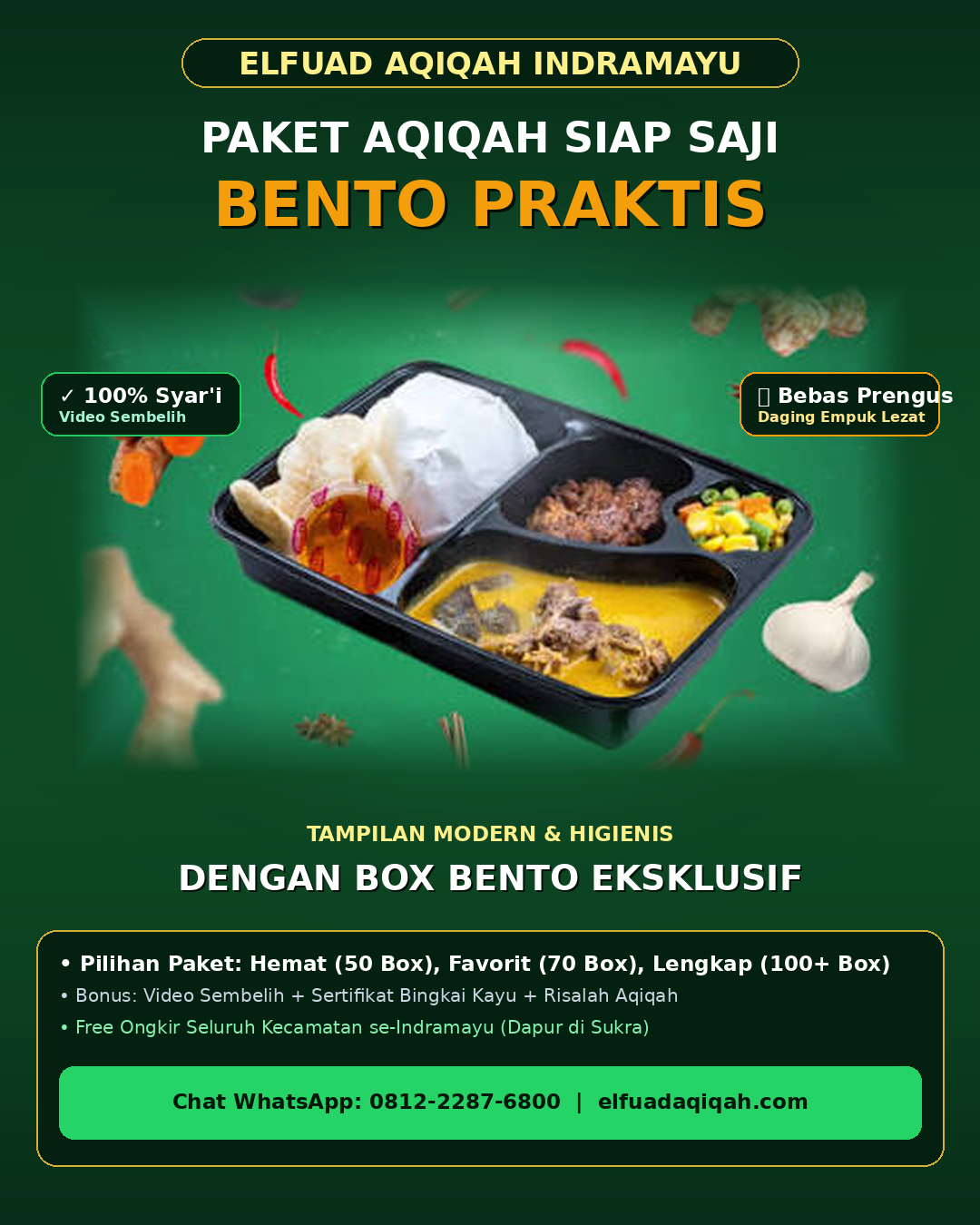 Kemasan Box Bento Eksklusif Elfuad Aqiqah